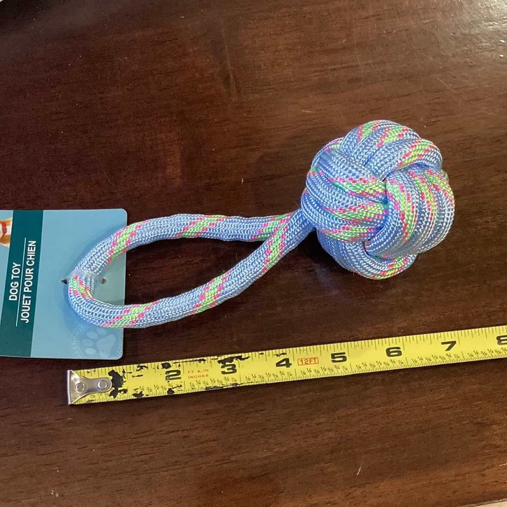 NWT Dog Rope Knot Toy Blue Pink Green